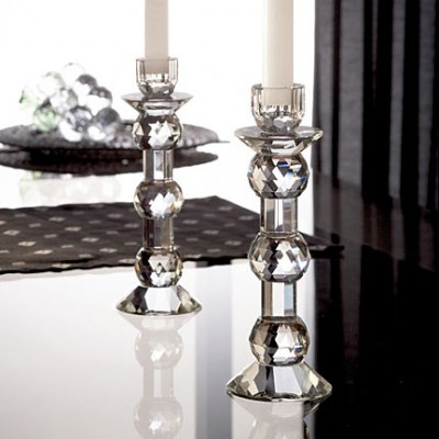 Bead Design Crystal Pillar Candle Holders For Party Centerpieces