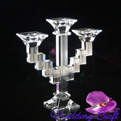 Two Arms Crystal Personalized Candle Stick for Wedding Decoration