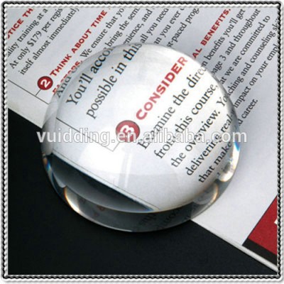 Clear Crystal Paperweight Dome Magnifier For Company Gifts