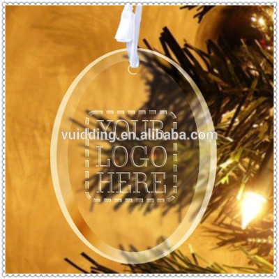 Oval Engraved Flat Acrylic Ornaments For Holiday Decoration