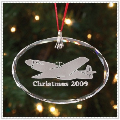 Vertical Glass Oval Gemcut Ornament For Christmas Party Gift