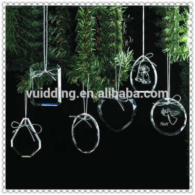 Hanging Glass Custom Shape Ornaments For Christmas Supplies