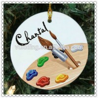 Round Shape Painting Glass Ornament For Drawing Painter