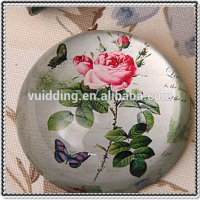 Chinese Flower Crystal Rose Paperweight For Romantic Decoration