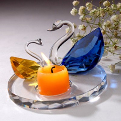 Fancy Crystal Swan Candle Holder For Party Decoration